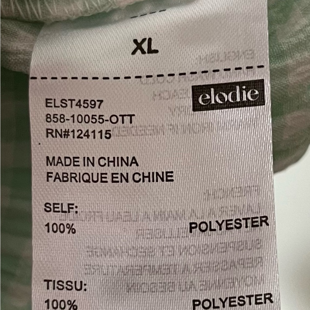 Elodie / Anthropologie Women's Checkered Ruffle Sleeves Crop Top Green Size XL - Picture 6 of 6